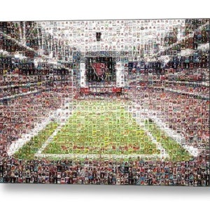 Impression d'art mural mosaïque des Cardinals de l'Arizona du stade State Farm d'Images de cartes de joueur ! Cadeau pour la fête des pères et décoration de bureau/homme des cavernes !