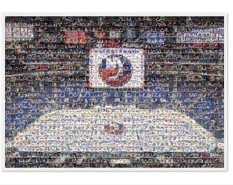 New York Islanders Mosaic Wall Art Print of UBS Arena of 180+ Player Cards! Great Christmas Gift and Office/Man Cave Decor!