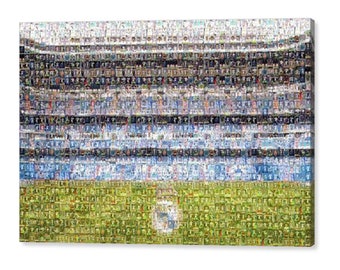 Santiago Bernabéu Stadium Mosaic: Real Madrid Player Card Art-Father's Day Gift!
