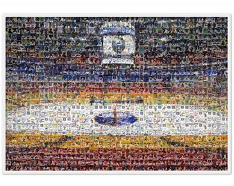 Buffalo Sabers Mosaic Wall Art Print of KeyBank Center from 240+ Player Card Images! Great Christmas Gift and Office/Man Cave Decor!