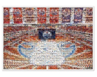 Edmonton Oilers Mosaic Wall Art Print of Rogers Place Arena made from Player Card Images! Great Christmas Gift and Office/Man Cave Decor!