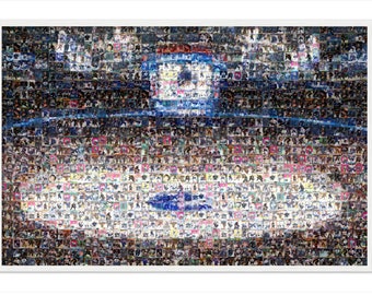 Vancouver Canucks Mosaic Wall Art Print of Rogers Arena from 220+ Player Card Images! Great Wall Decor Gift and Conversation Piece!