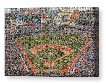 Cleveland Guardians Progressive Field Mosaic Wall Art Print from Past & Present Player Card Images! Great Gift for Fans!