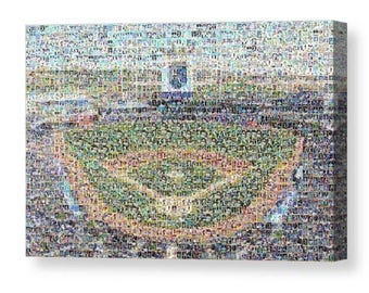 Kansas City Royals Mosaic Wall Art Print of Kaufman Stadium from 250+ Player Card images! Great Christmas Gift and Office/Man Cave Decor!