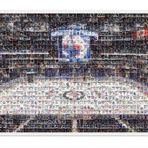 Winnipeg Jets Mosaik Kunst Druck vom Canada Life Center aus Jets Player Kartenbildern! Vatertags Geschenk und Manhöhle/Büro Dekor!