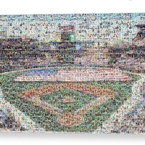 Atlanta Braves Mosaic Wall Art Print of Truist Park made from 290+ Braves Player Card Images! Great Christmas Gift and Mancave/Office Decor!