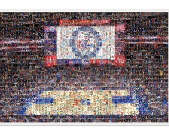 Philadelphia 76ers Basketball Mosaic Wall Art Print of Wells Fargo Center from 220+ Card Images! Great Gift for Fans!