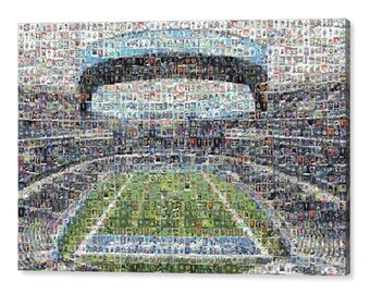 Los Angeles Chargers Mosaic Wall Art Print of SoFi Stadium made of 300+ Player Card Images! Great Christmas Gift and Mancave/Office Decor!