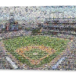 Impression d'art mural mosaïque des Rocheuses du Colorado de Coors Field à partir de 230 images de cartes de joueur des Rocheuses ! Cadeau pour la fête des pères et décoration de cave/bureau !