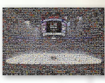 Los Angeles Kings Mosaic Wall Art Print of Crypto.com Arena. Made from 240+ Card Images! Great Christmas Gift and Office/Man Cave Decor!