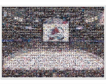 Colorado Avalanche Mosaic Wall Art Print of Ball Arena from 350+ Player Card Images! Great Christmas Gift and Office/Man Cave Decor!