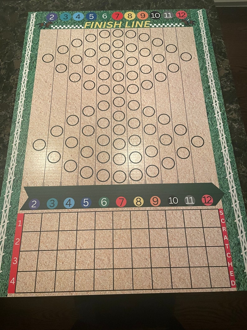 Large Horse Race Dice Game Board. Horse Racing Game Played Etsy