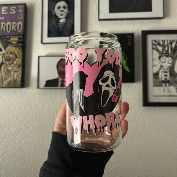 Ghostface  Cup| Halloween Glass Cup| Spooky Cute Cup| Pink Halloween| Scream Halloween| Cute Ghosts| Stanley Cup | Pink Ghostface