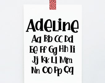ADELINE svg cut file font, dxf, brush font, digital font, vector font, silhouette, cricut font, instant download, serif font, svg font, cut