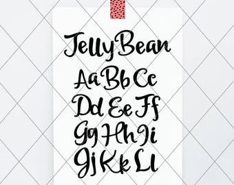 JELLY BEAN svg cut file font, dxf, brush font, digital font, vector font, silhouette, cricut file, instant download, script svg font, brush