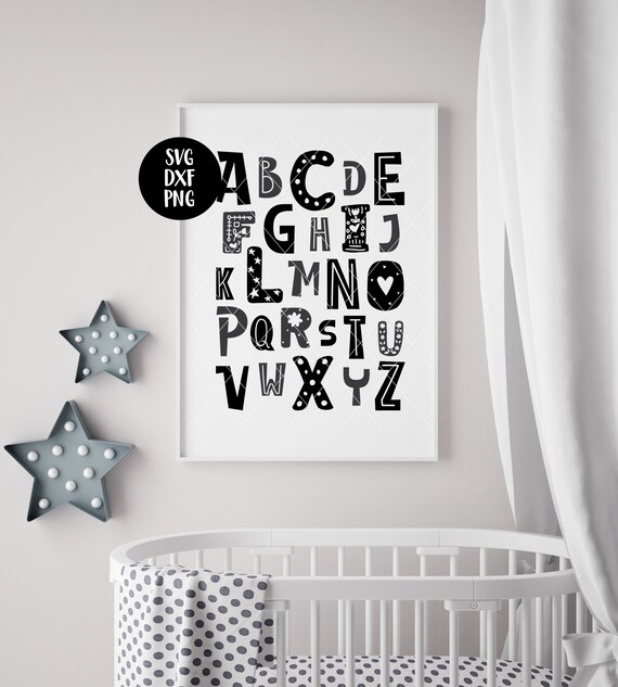 Download Instant Svg Dxf Png Nursery Alphabet Art Svg Baby Svg Etsy