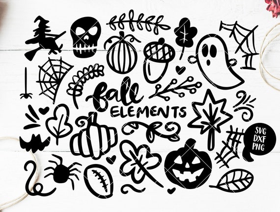 Download Instant Svg Dxf Png Fall Halloween Hand Drawn Graphics Svg Etsy