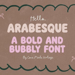 Font ARABESQUE. Formato OTF. Font Bold Bubble Display. Vintage - Lusso - Carino - Planner - Goodnotes - Canva - Font Cricut - Font scritto a mano
