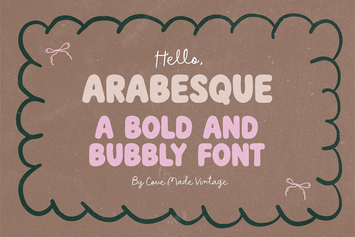 ARABESQUE Font. OTF format. Bold Bubble Display Font. Vintage - Luxury - Cute - Planner - Goodnotes - Canva - Cricut Fonts -Handwritten Font
