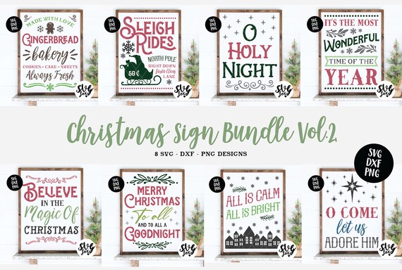 christmas vertical sign Instant SVGDXFSVG Christmas Vertical Sign Bundle of 4 Vol Christmas porch sign svg farmhouse sign 1 vintage