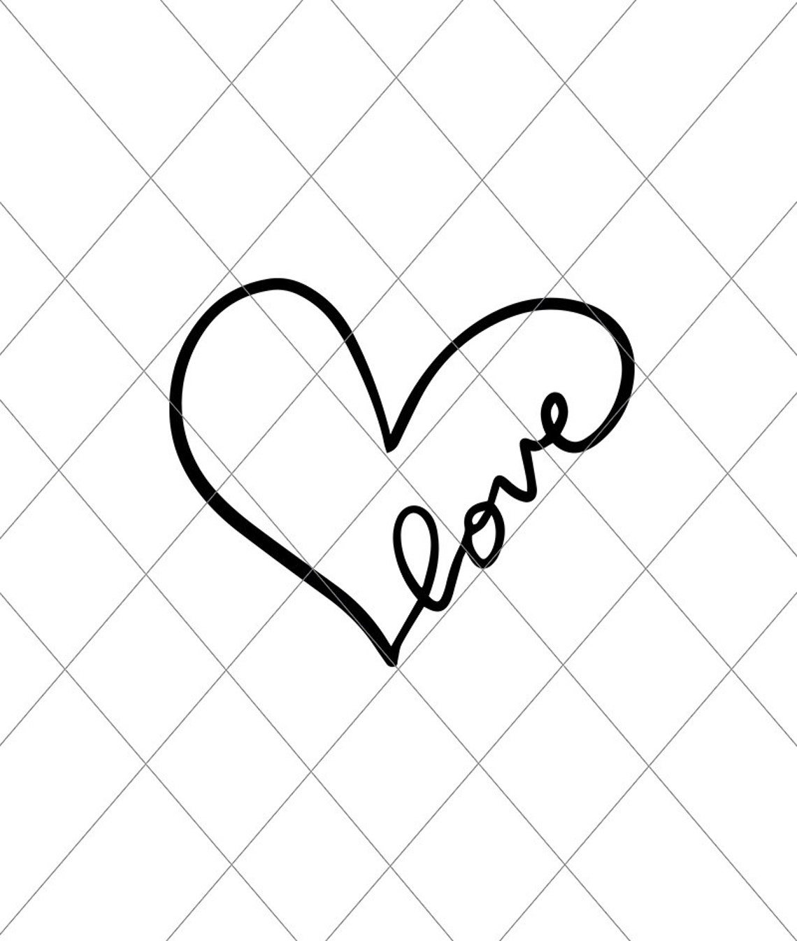 INSTANT SVG/DXF corazón amor script svg archivo de corte | Etsy