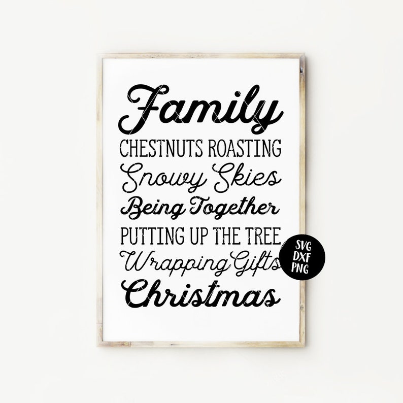 Download Instant SVG/DXF/PNG Family Christmas Subway Art svg cut ...