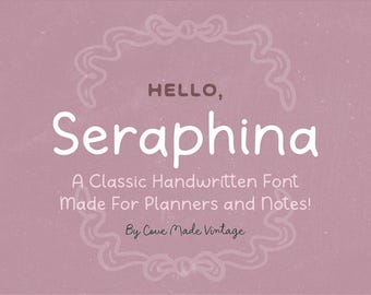 SERAPHINA Schrift. OTF-Format. Planer Handschrift Schriftart. Vintage - Luxus - Süß - Planer - Goodnotes - Canva - Cricut Schriftarten -Handgeschriebene Schriftart