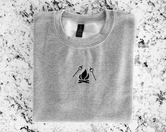 Embroidered Camping Sweatshirt // Campfire Sweatshirt