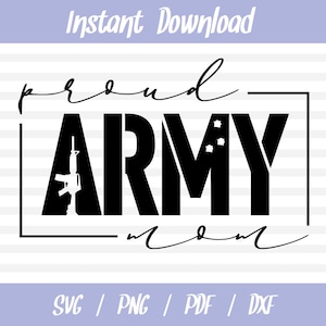 Proud Army Mom SVG // Army Mom PNG // Militaire SVG
