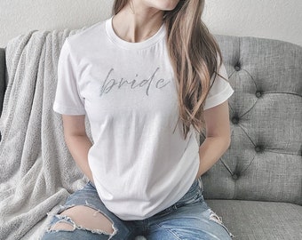 Bride Shirt // Glitter Bride Shirt // Bridal Shower Gift // Honeymoon Shirt