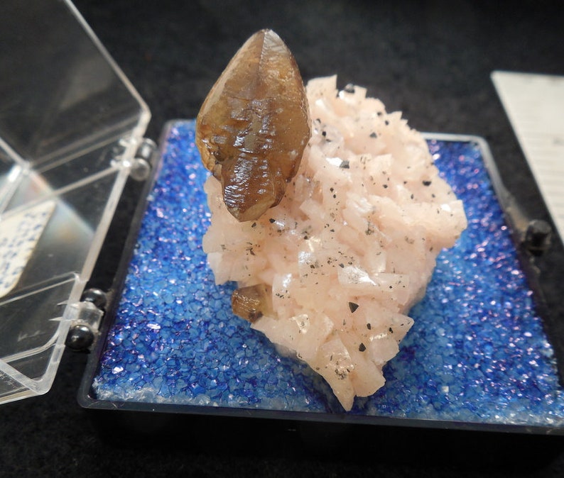 Black Rock Arkansas Calcite Crystal on Dolomite Specimen