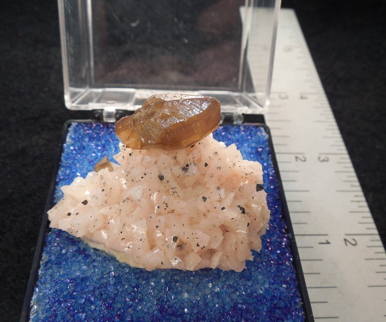 Black Rock Arkansas Calcite Crystal on Dolomite Specimen