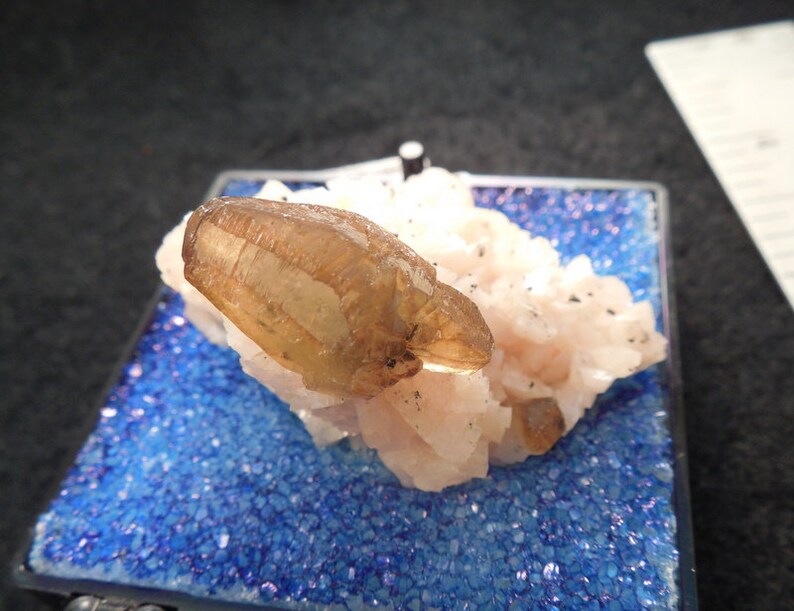 Black Rock Arkansas Calcite Crystal on Dolomite Specimen