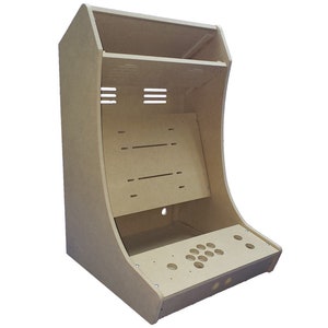 LVL23V Vertical 1 Player bartop / tabletop arcade cabinet kit for 23&quot; screen w marquee holder flat pack Easy to Assemble