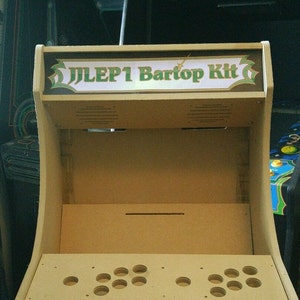 LVL19 15 to 19 Screen 1 or 2 Player Bartop / Tabletop Arcade Cabinet diy Kit w Marquee Holder Flat pack mdf HAPP style Easy to Assemble image 1