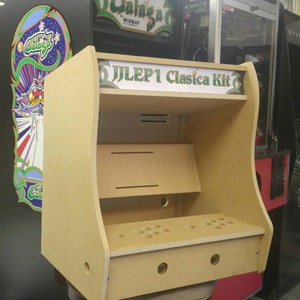 LVL19C 19" Screen 1 or 2 Player Bartop Arcade Cabinet diy Kit w/ Marquee Holder Flat pack mdf HAPP style Easy to Assemble "Clasica"