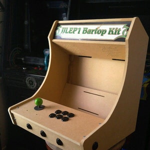 LVL19 15 to 19 Screen 1 or 2 Player Bartop / Tabletop Arcade Cabinet diy Kit w Marquee Holder Flat pack mdf HAPP style Easy to Assemble image 2