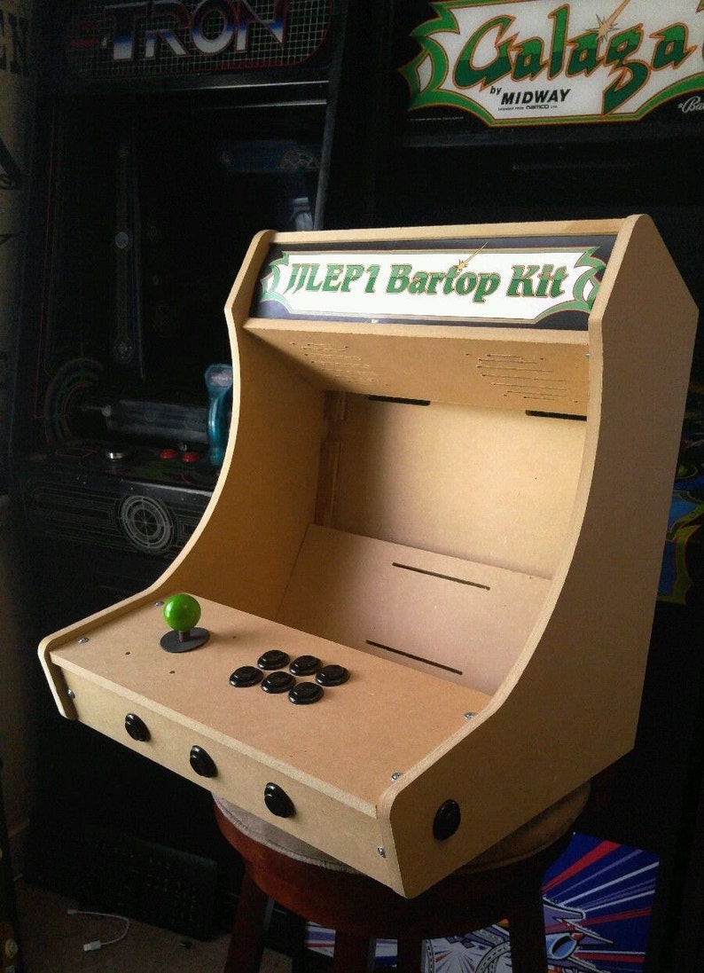 LVL19 15 to 19 Screen 1 or 2 Player Bartop / Tabletop Arcade Cabinet diy Kit w Marquee Holder Flat pack mdf HAPP style Easy to Assemble image 2