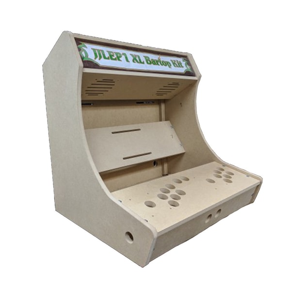 Arcade Cabinet Kit, Up to a 23in Screen, LVL23, DIY Arcade Machine, Video Game Cabinet Kit, Bartop, Table top, Happ Style, Easy to Assemble