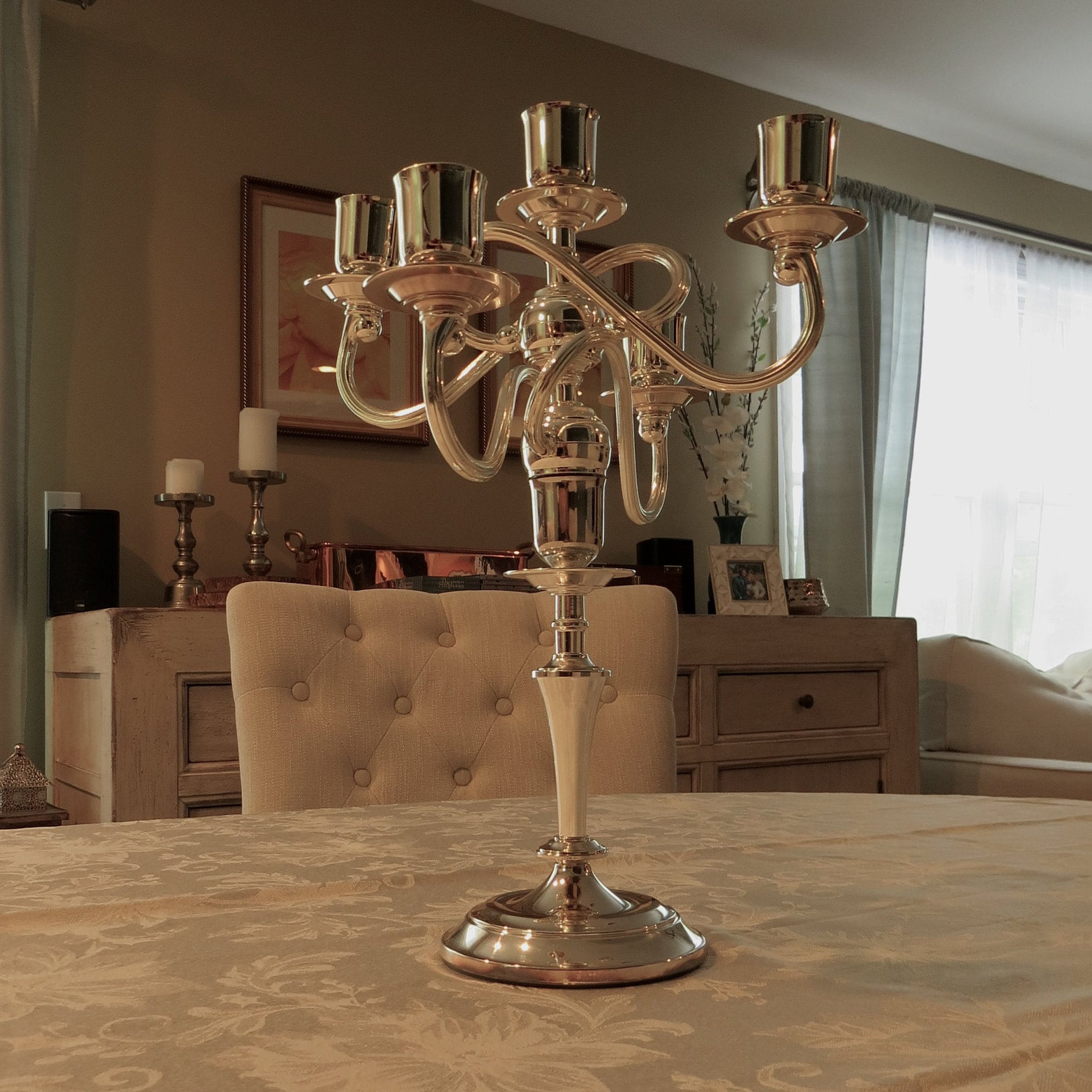 Victorian Style 5 Candles Holder Candelabrum for a fancy dining room