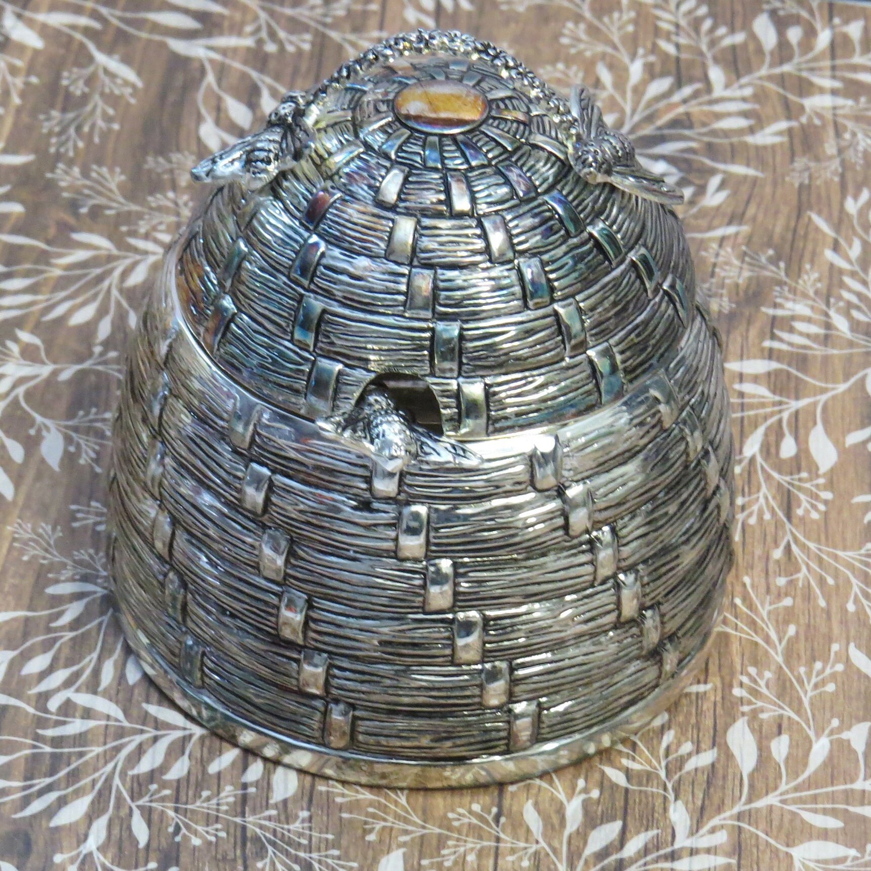 Silver Honey Bee Canister