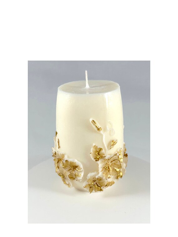 Gold Orange Floral Candle Natural Soy Wax Handcrafted Gift for Her Gift Near Me Mother s Day BFF Gift Handcrafted Housewarming Etsy
