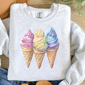 Sommer Eistüten Buntes T-Shirt Png, Sofortiger digitaler Download Png, T = Shirt Design, Sublimation Png, Tragetasche Png Designs, Sommerzeit