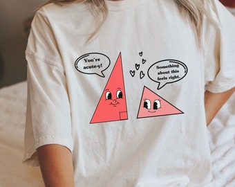 Love Triangle Valentine's Day Math Lover Teacher Comfort Colors T-shirt, Funny Valentine's Day T-Shirt, Funny Math Teacher Shirt, Geometry