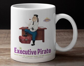 Executive Pirate Coffee Mug by Corporate Kingdom® Funny Coworker Gift Colleague Gift Mug For Employee Mug for Coworker Office Group Gift