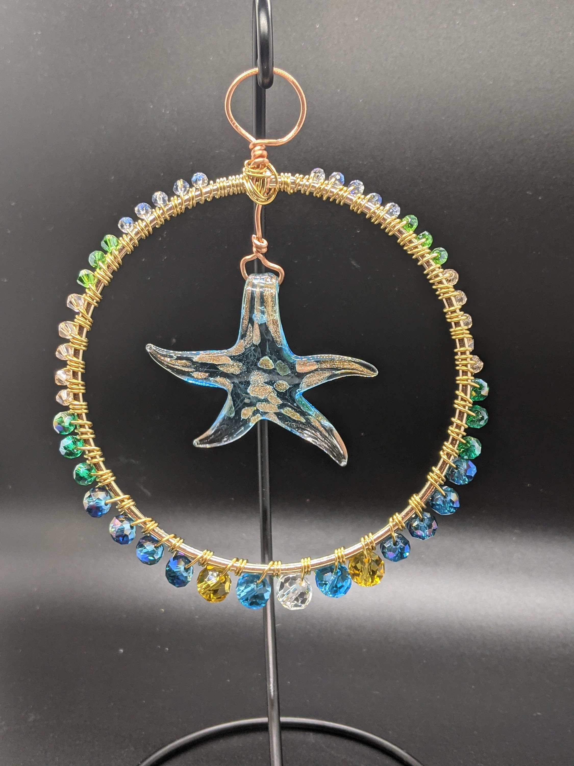 Estrella de mar translúcida Suncatcher Beach azul Etsy