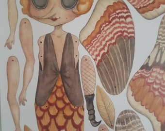 Moly the 1920s Flapper Moth - Paper Doll