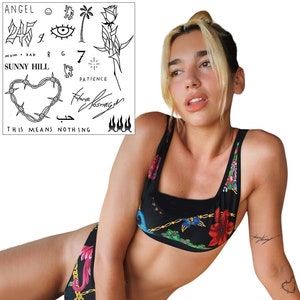 Dua Inspired Temporary Tattoo Pack - Two Sets Included - Pop Star Tats - Professional Quality - Made in the USA