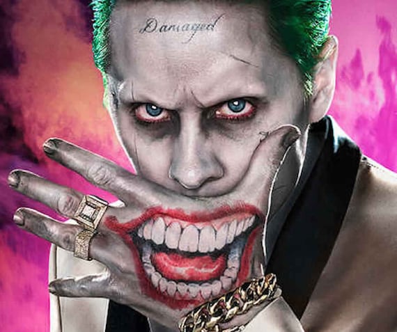 Suicide Squad Joker / Mr. J Face & Hand Temporary Tattoos 2 Sets