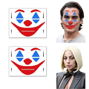 Cosplay Tats Joker and Harley Makeup-less Temporary Tattoo Kit - Perfect for Folie Deux Themed Halloween Costume / Cosplay